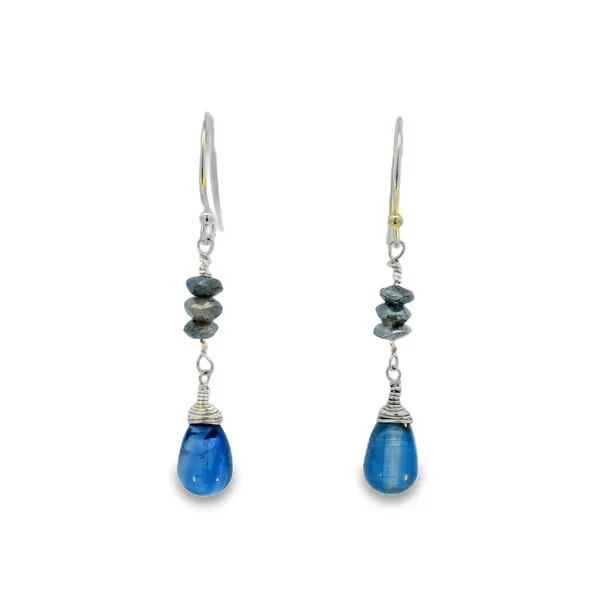 S.S. Iolite and Diamond Labradorite Dangle Earrings Erica DelGardo Jewelry Designs Houston, TX