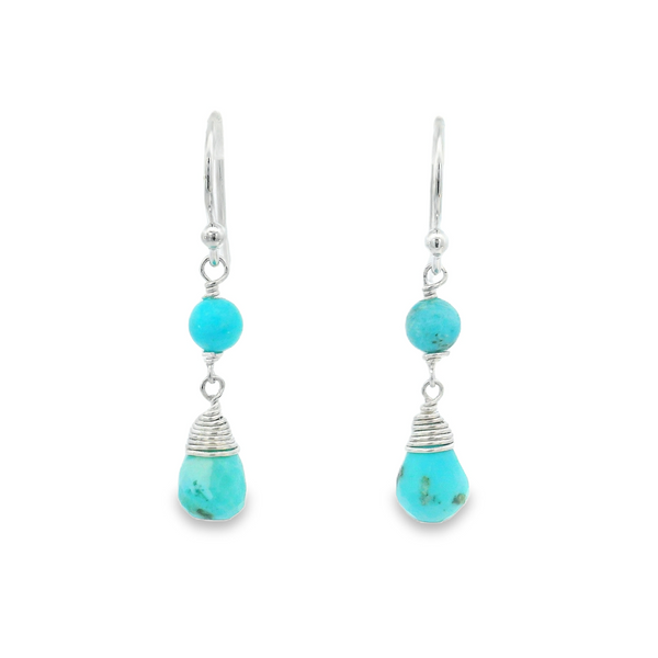 Sterling Silver Turquoise Earrings w/ Round Beads Erica DelGardo Jewelry Designs Houston, TX