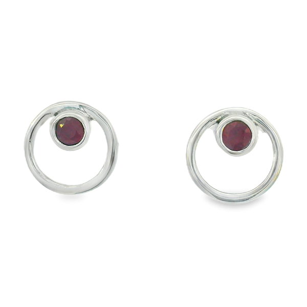 Sterling Silver Ruby Orbit Studs Erica DelGardo Jewelry Designs Houston, TX
