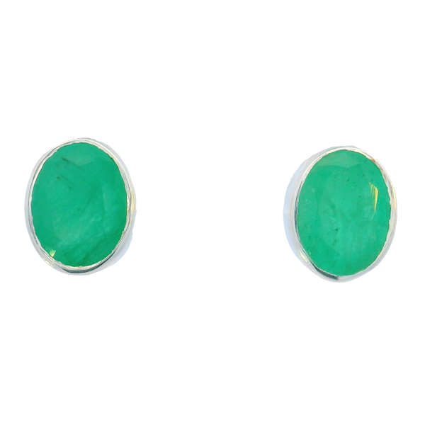 Sterling Silver Emerald Studs Erica DelGardo Jewelry Designs Houston, TX