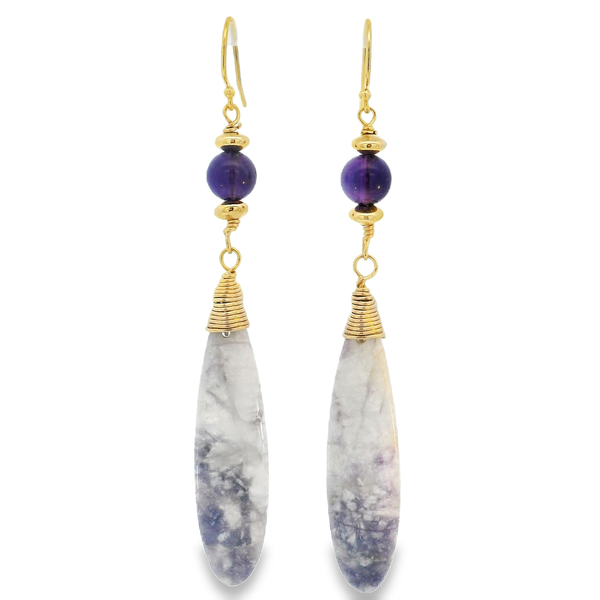 14K Gold Filled Purple Tiffany Jasper & Amethyst Earrings Erica DelGardo Jewelry Designs Houston, TX