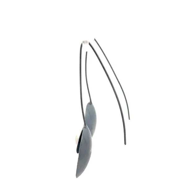 Sterling Silver Pearl Drop Earrings Image 3 Erica DelGardo Jewelry Designs Houston, TX