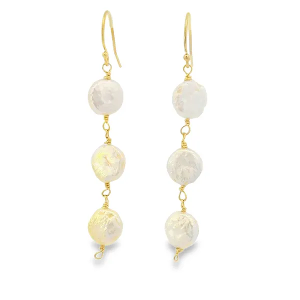 14KYGold Filled Multiple Pearl Drop Earrings Erica DelGardo Jewelry Designs Houston, TX