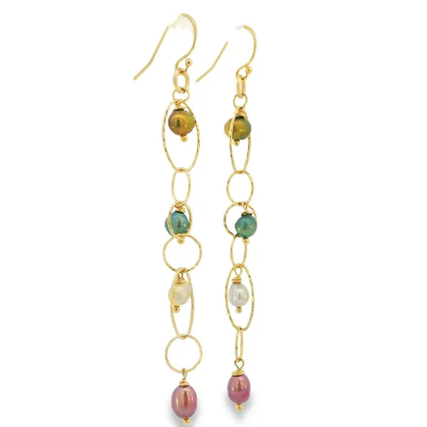 Silver Peal Earrings Image 2 Erica DelGardo Jewelry Designs Houston, TX