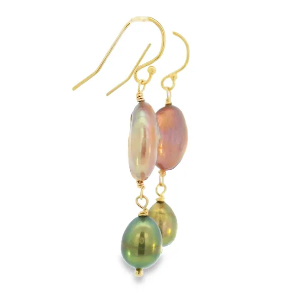 Silver Peal Earrings Image 2 Erica DelGardo Jewelry Designs Houston, TX