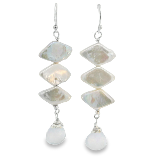 Silver Peal Earrings Erica DelGardo Jewelry Designs Houston, TX