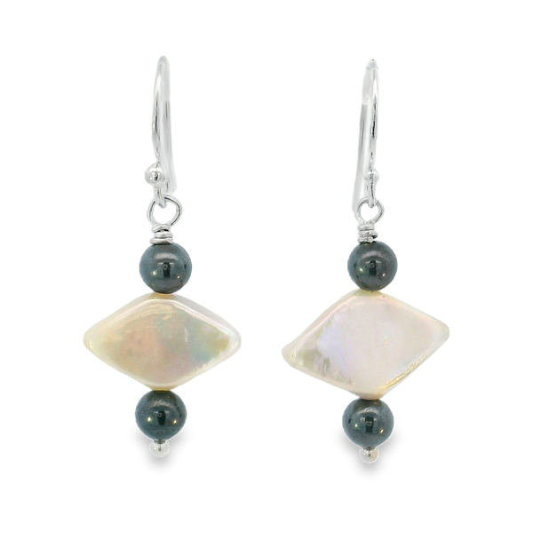 Silver Peal Earrings Erica DelGardo Jewelry Designs Houston, TX