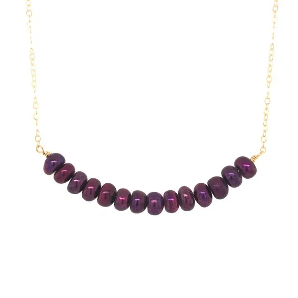 14KYGF Purple Pearl Bar Necklace Erica DelGardo Jewelry Designs Houston, TX
