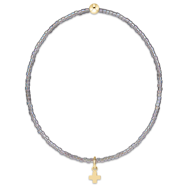 Hope Classic Morning Mist Bracelet - Signature Cross Small Gold Charm Erica DelGardo Jewelry Designs Houston, TX