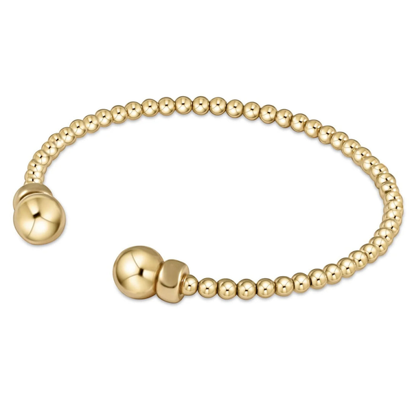 Classic Gold 3mm Bead Cuff - Gold Erica DelGardo Jewelry Designs Houston, TX