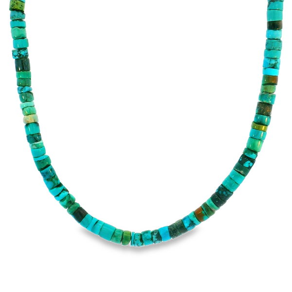 Beaded Turquoise and Sterling Sliver Necklace Erica DelGardo Jewelry Designs Houston, TX