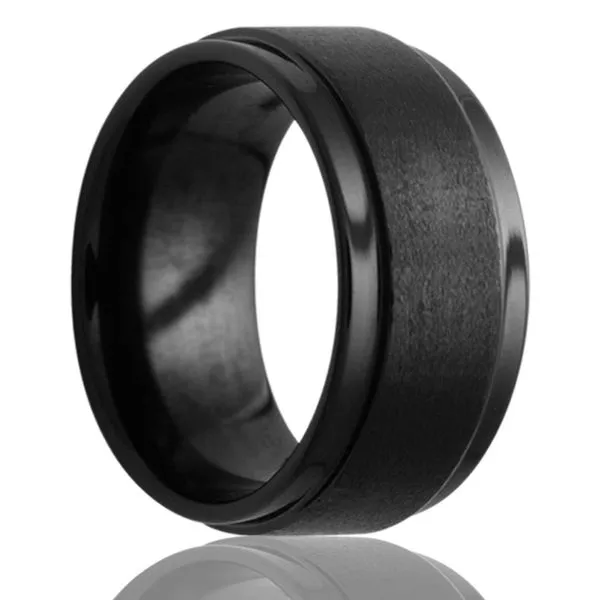 Step Edge Black Diamond Ceramic Ring Erica DelGardo Jewelry Designs Houston, TX