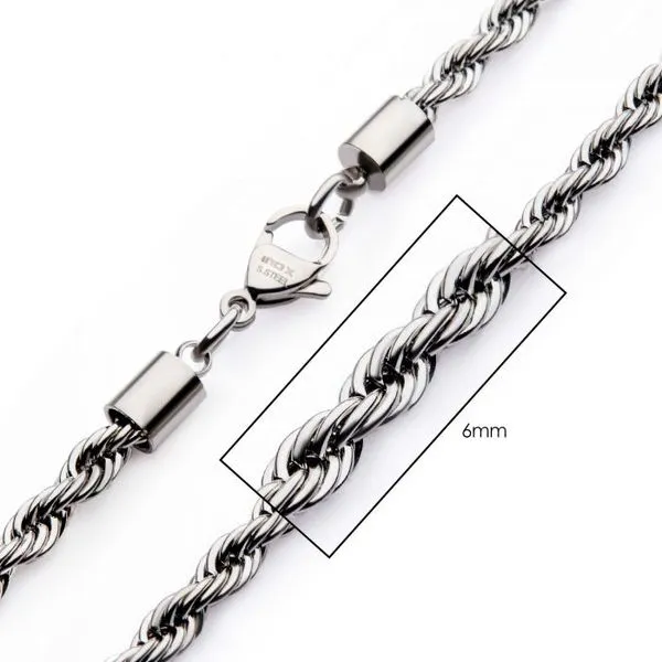 6mm Steel Rope Chain Necklace Image 2 Erica DelGardo Jewelry Designs Houston, TX