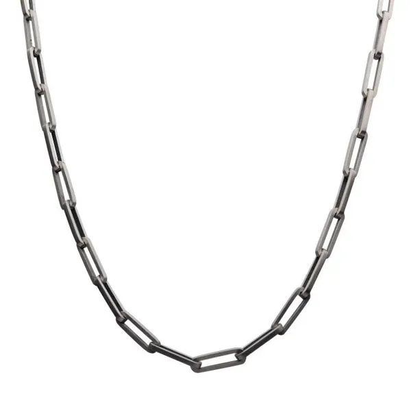 Gun Metal IP Steel Paperclip Link Chain Necklace Image 2 Erica DelGardo Jewelry Designs Houston, TX