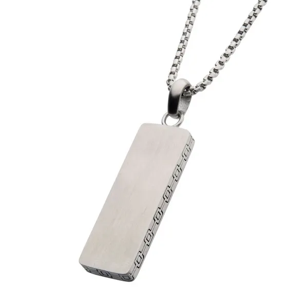 Stainless Steel Engravable Drop Pendant with Round Box Chain-22