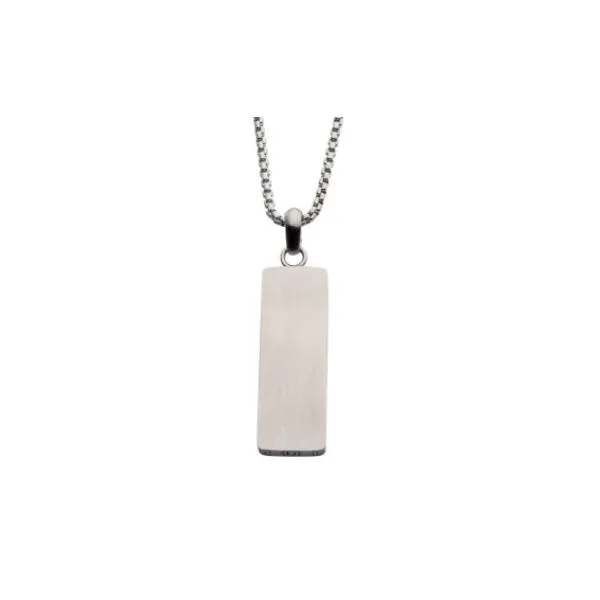Stainless Steel Engravable Drop Pendant with Round Box Chain-22