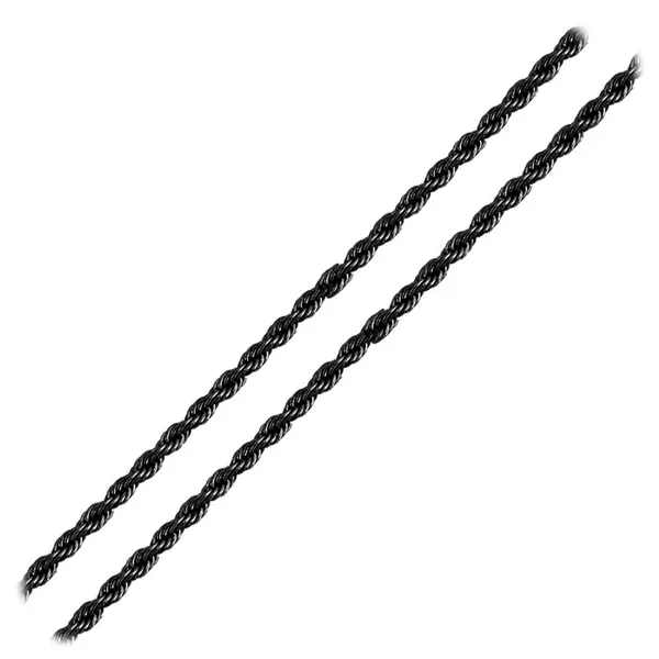 3mm Super Black Rope Chain 24