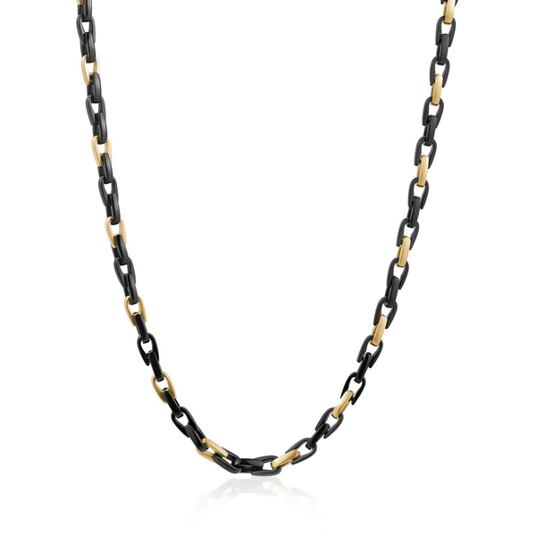4.5mm Cylinder Chain -Black& Gold IP S. Steel. 22
