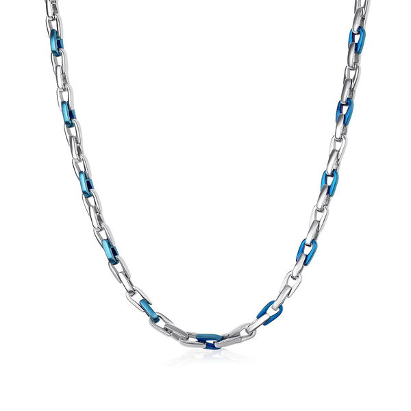 Blue Stainless Steel Immersion Plated Cylinder Chain 24