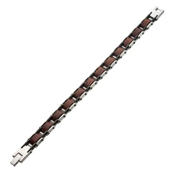Stainless Steel with Sandalwood Link Bracelet Image 3 Erica DelGardo Jewelry Designs Houston, TX