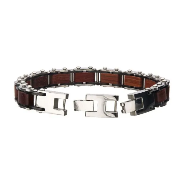 Stainless Steel with Sandalwood Link Bracelet Image 4 Erica DelGardo Jewelry Designs Houston, TX