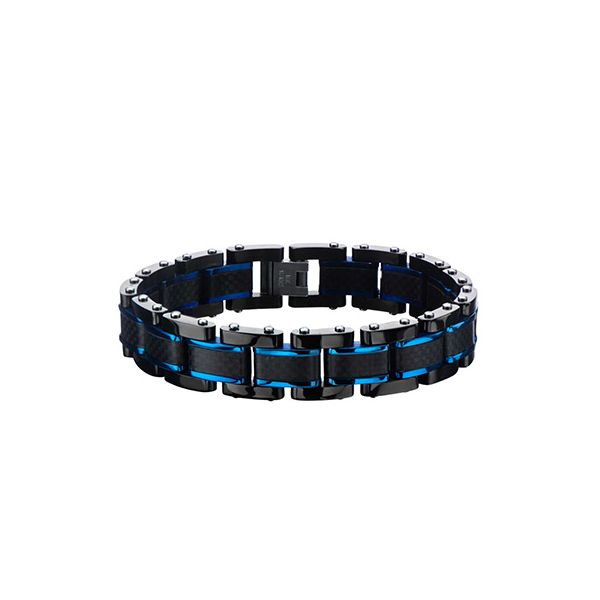 Stainless Steel Black IP & Blue IP Link Bracelet Erica DelGardo Jewelry Designs Houston, TX