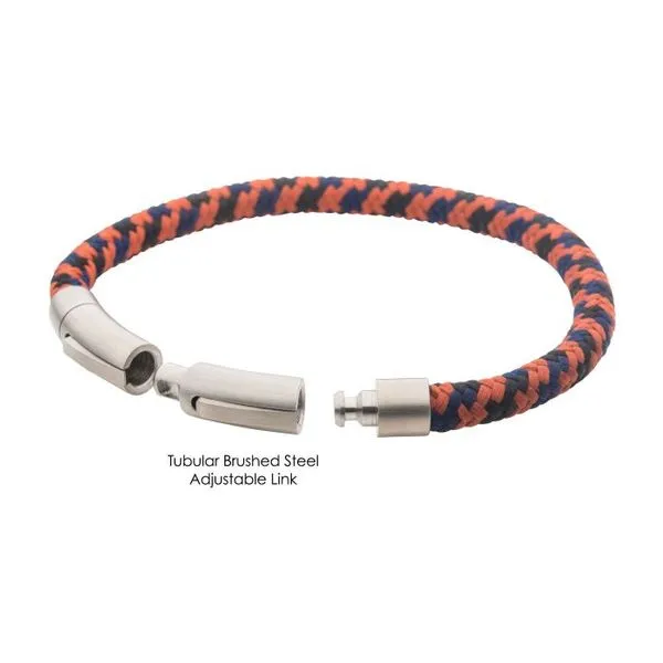 Burnt Orange, Blue and Black Nylon Cord Bracelet Image 2 Erica DelGardo Jewelry Designs Houston, TX