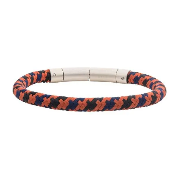 Burnt Orange, Blue and Black Nylon Cord Bracelet Erica DelGardo Jewelry Designs Houston, TX