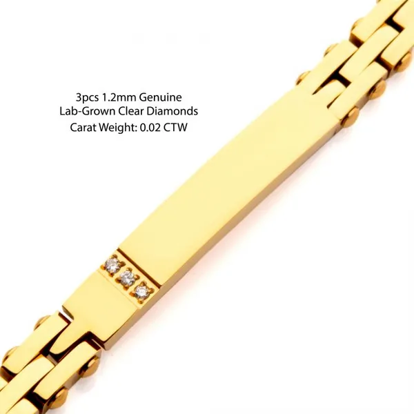 18K Gold Plated Stainless Steel Trim Cut with Lab-Grown Diamonds Tennis Bracelet Image 3 Erica DelGardo Jewelry Designs Houston, TX