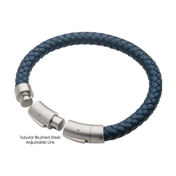 8mm Blue Cowhide Leather Bracelet Image 2 Erica DelGardo Jewelry Designs Houston, TX