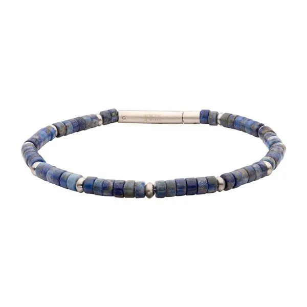 Blue Lapis Lazuli Heishi Bead Bracelet 8.25