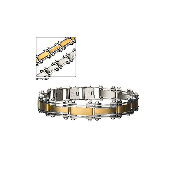 Steel & Gold IP Reversible Bracelet Erica DelGardo Jewelry Designs Houston, TX