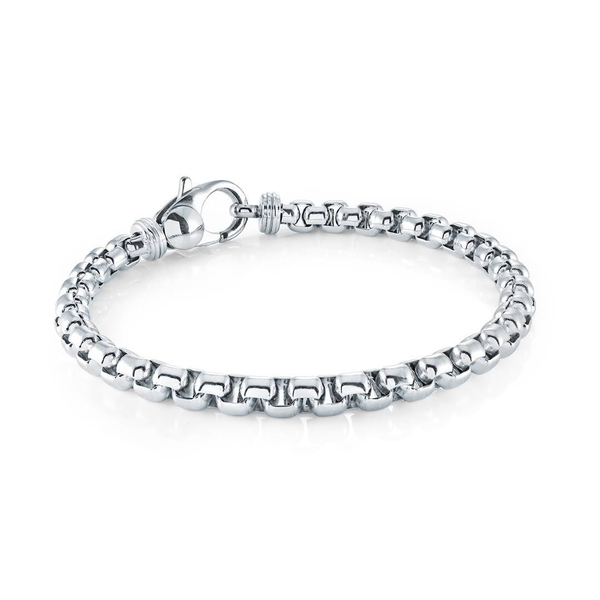 Stainless Steel Polished 4mm Box Link Bracelet 8