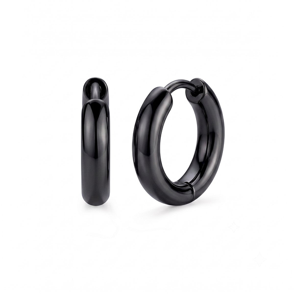 Stainless Steel Black IP Polished Hoop-Earrings Erica DelGardo Jewelry Designs Houston, TX