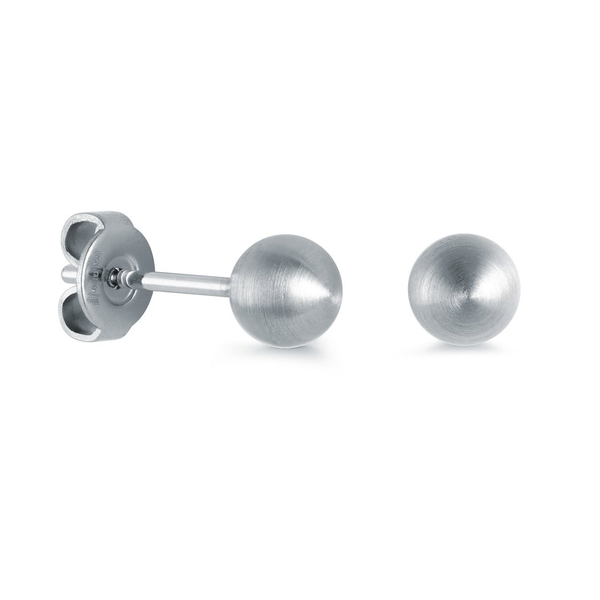 Stainless Steel Brushed Ball Stud Earring Erica DelGardo Jewelry Designs Houston, TX