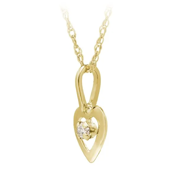 14KY Gold Diamond Heart Children's Necklace Image 2 Erica DelGardo Jewelry Designs Houston, TX