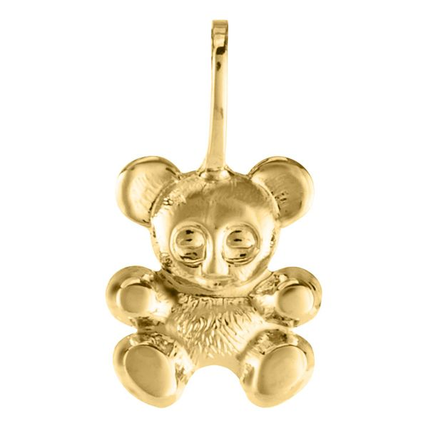 14KY Gold Teddy Bear Children's Necklace Erica DelGardo Jewelry Designs Houston, TX