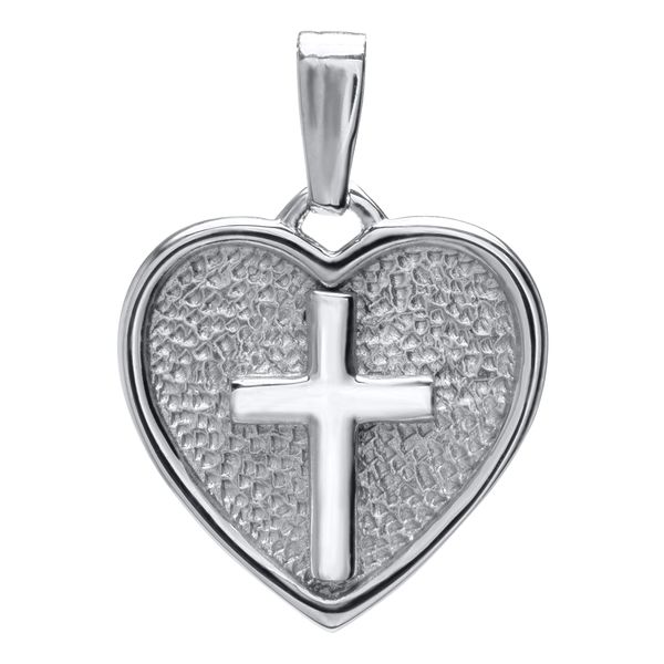 Sterling Silver Heart Pendant w/ Cross Children's Necklace Erica DelGardo Jewelry Designs Houston, TX