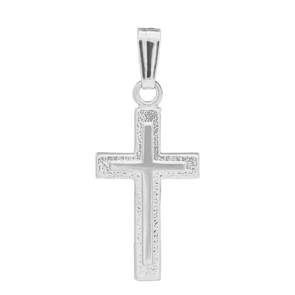 Sterling Silver Embossed Cross Children's Necklace Erica DelGardo Jewelry Designs Houston, TX