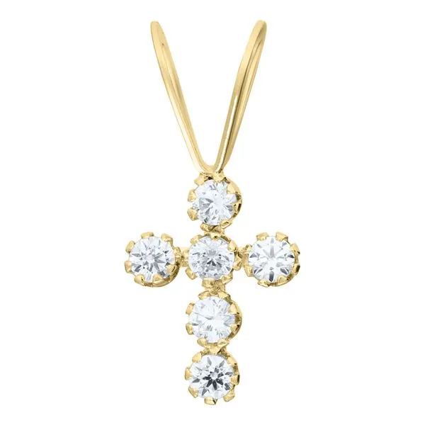 14KY CZ Cross Children's Pendant Erica DelGardo Jewelry Designs Houston, TX