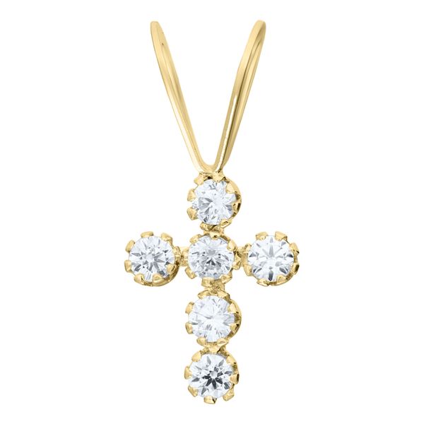 14KY CZ Cross Children's Pendant Erica DelGardo Jewelry Designs Houston, TX