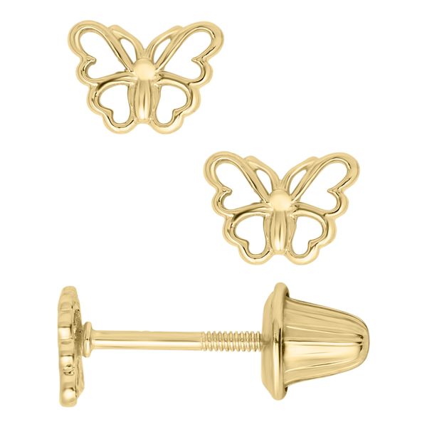 14KY Butterfly Children's Earrings Erica DelGardo Jewelry Designs Houston, TX