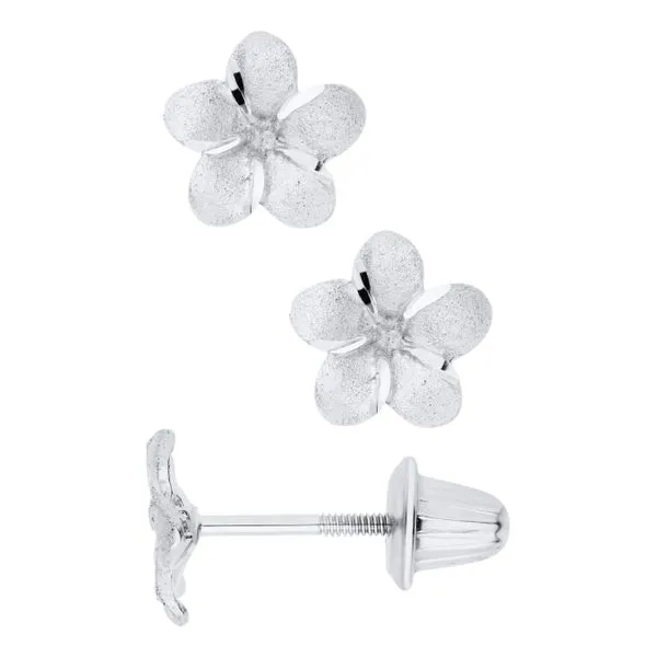 Sterling Silver Flower Children's Earrings Erica DelGardo Jewelry Designs Houston, TX