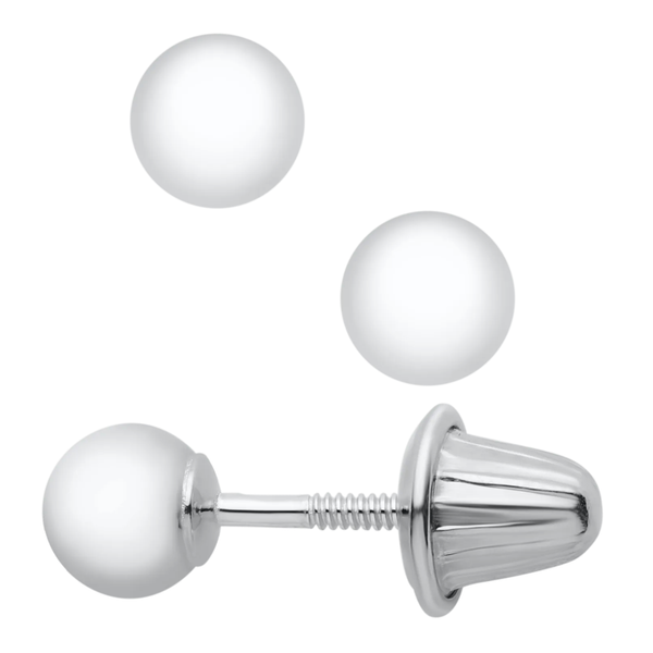 Sterling Silver 4mm Children's Ball Stud Earrings Erica DelGardo Jewelry Designs Houston, TX