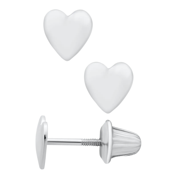Sterling Silver Heart Children's Earrings Erica DelGardo Jewelry Designs Houston, TX
