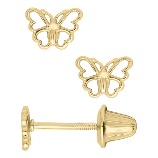 14KY Butterfly Children's Earrings Erica DelGardo Jewelry Designs Houston, TX