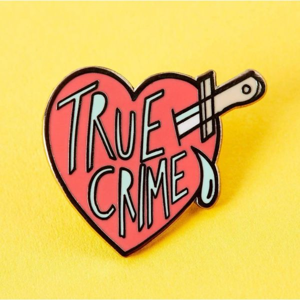 True Crime Enamel Pin Erica DelGardo Jewelry Designs Houston, TX