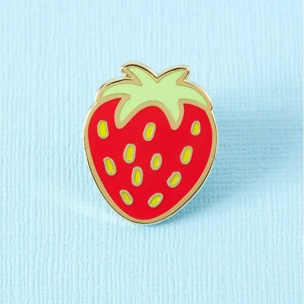 Strawberry Enamel Pin Erica DelGardo Jewelry Designs Houston, TX