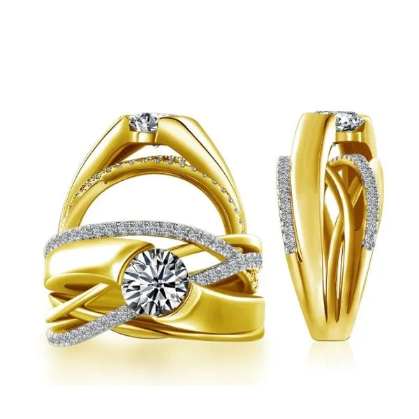 14Kt Two Tone Diamond Wide Style Multi Row Bypass Engagement Ring Erickson Jewelers Iron Mountain, MI