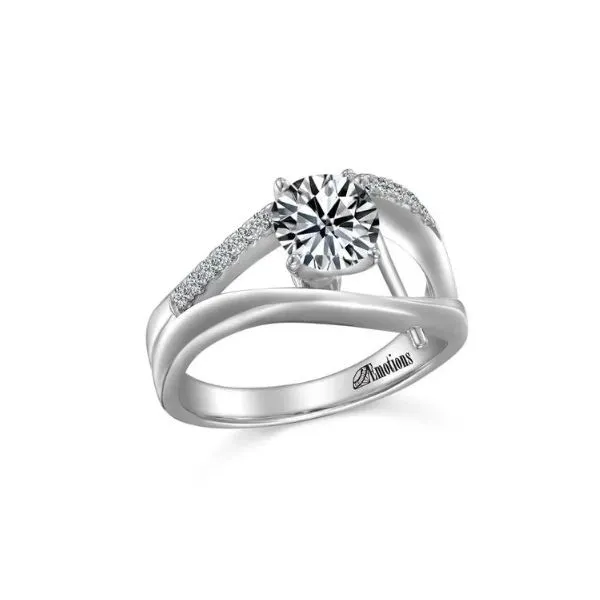 White Gold Diamond Open Style Engagement Ring Erickson Jewelers Iron Mountain, MI